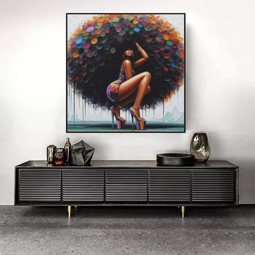 Abstract Big Hair Wall Art