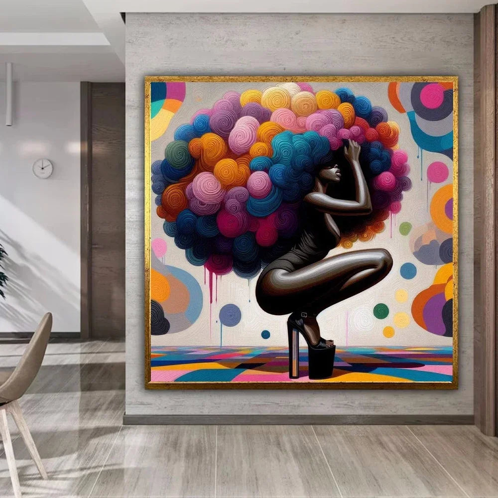 Abstract Big Hair Wall Art