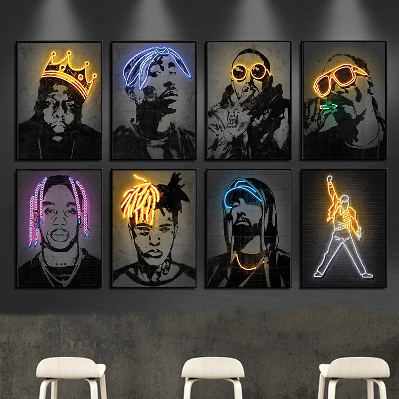 Abstract Neon Rappers