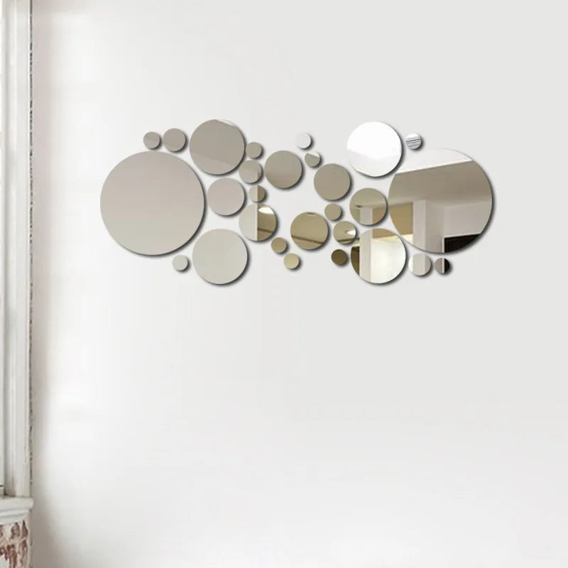 26 Piece 3D Acrylic Mirror Wall Stickers