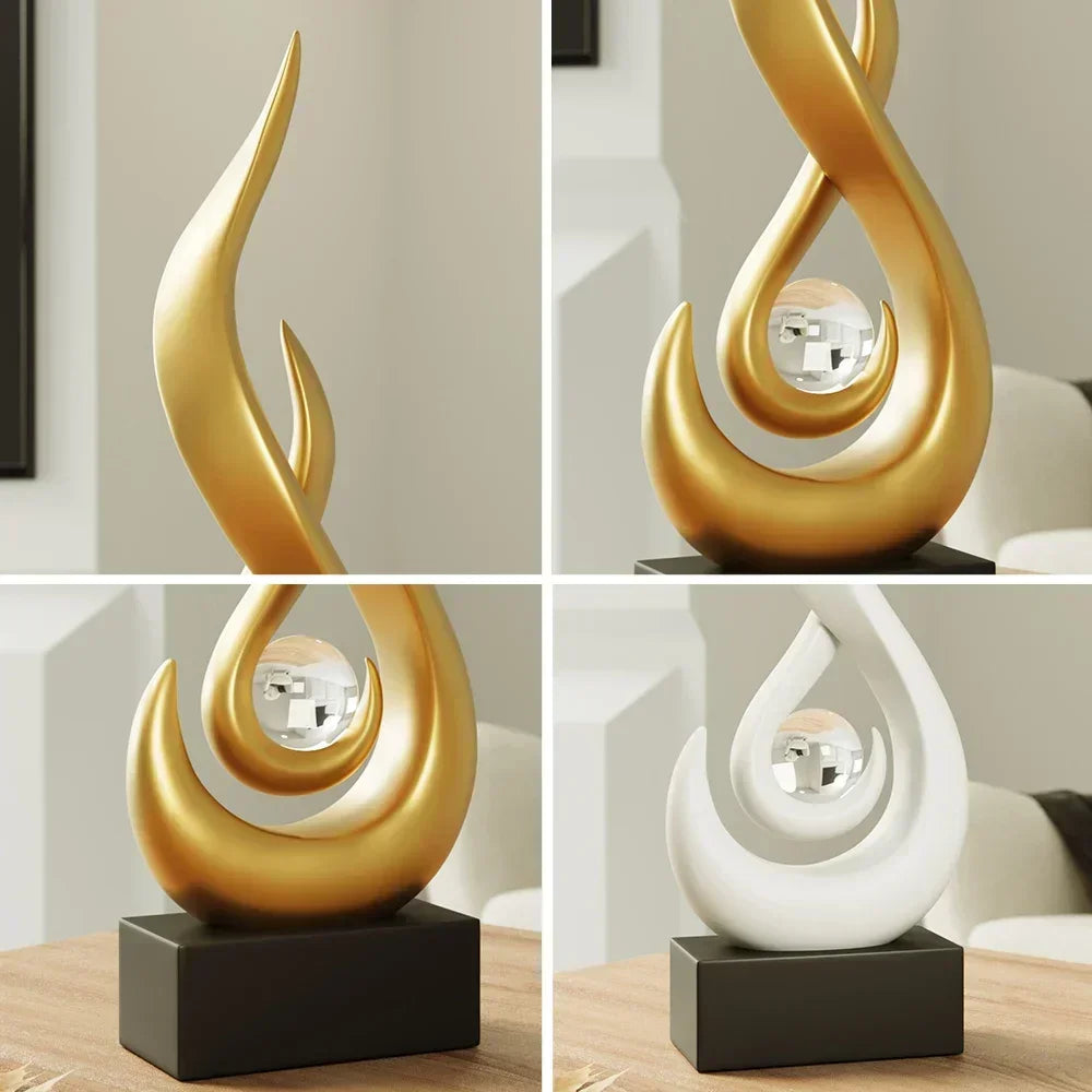 Abstract Ceramic Sculpture for Home & Bookshelf Decor