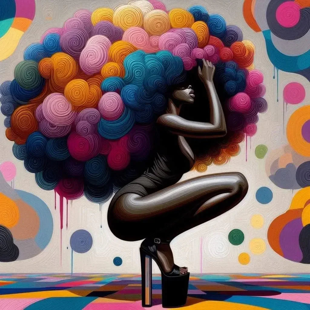 Abstract Big Hair Wall Art