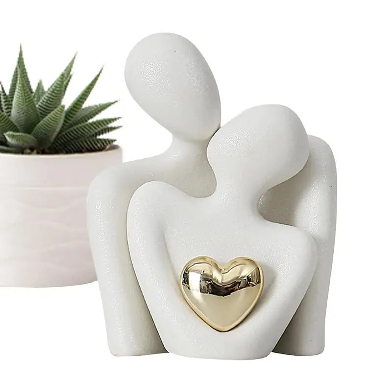 Nordic Abstract Couple Statue for Modern Home Decor