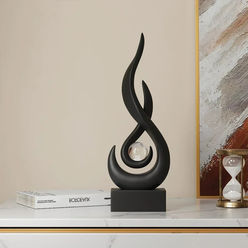 Abstract Ceramic Sculpture for Home & Bookshelf Decor