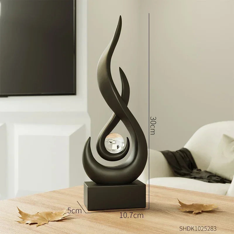 Abstract Ceramic Sculpture for Home & Bookshelf Decor