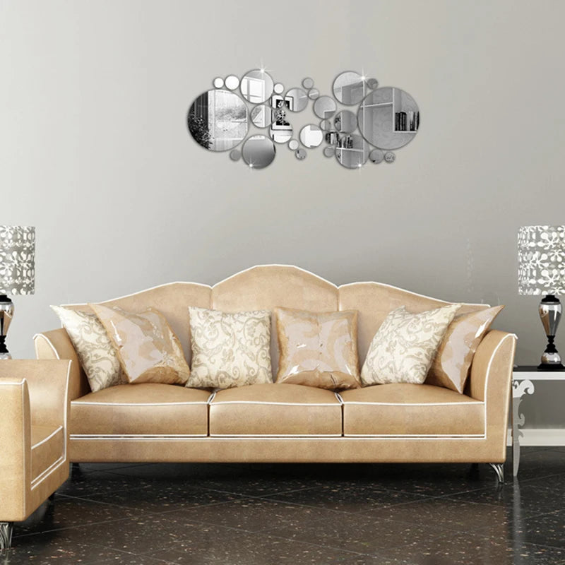 26 Piece 3D Acrylic Mirror Wall Stickers