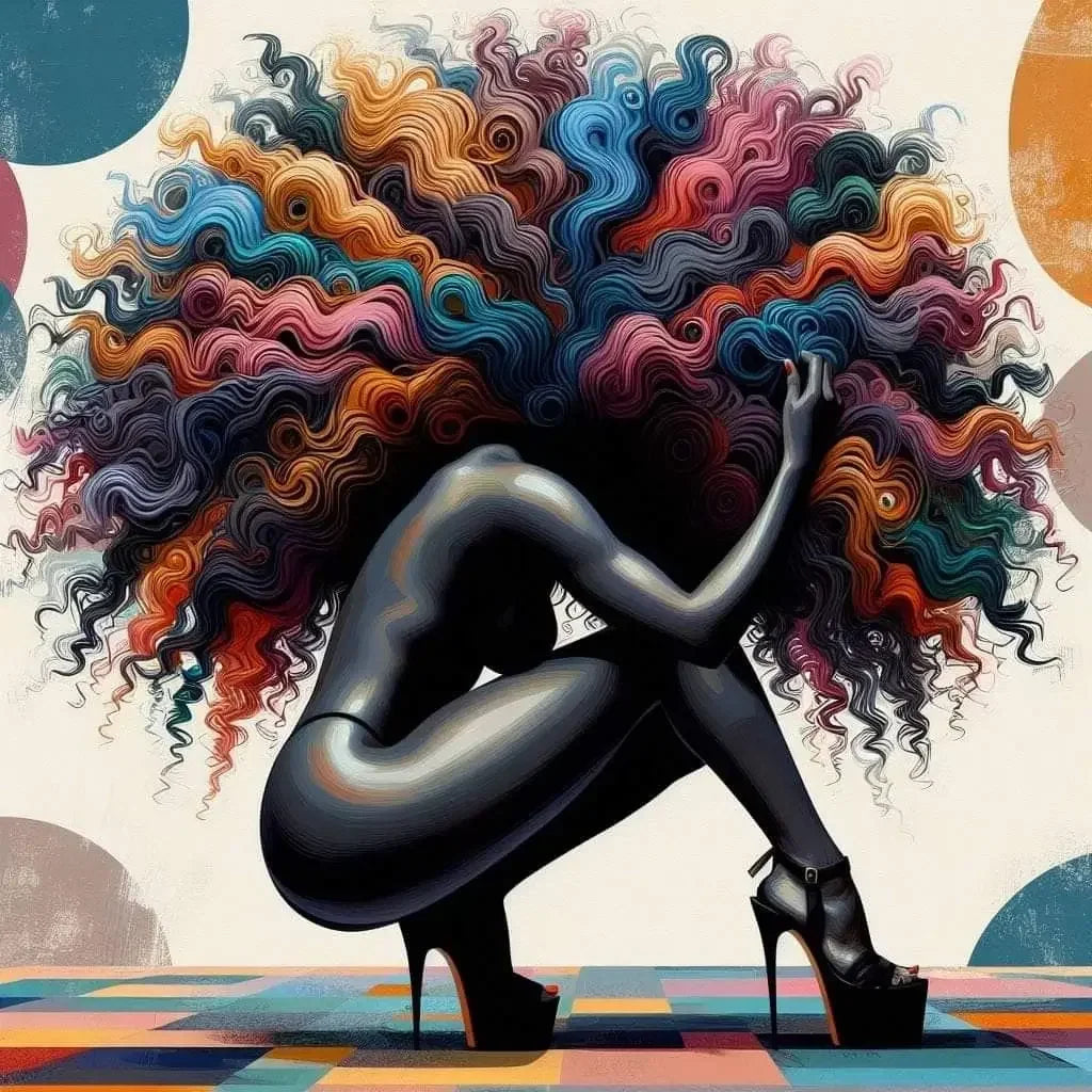 Abstract Big Hair Wall Art