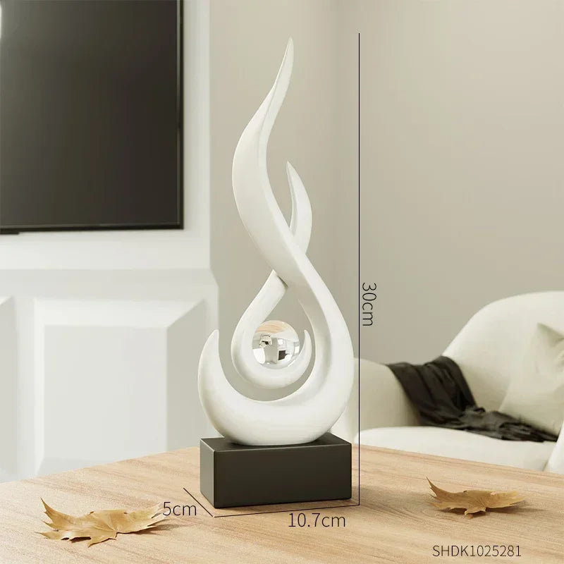 Abstract Ceramic Sculpture for Home & Bookshelf Decor