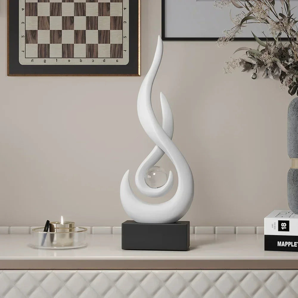 Abstract Ceramic Sculpture for Home & Bookshelf Decor