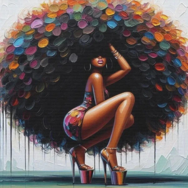 Abstract Big Hair Wall Art