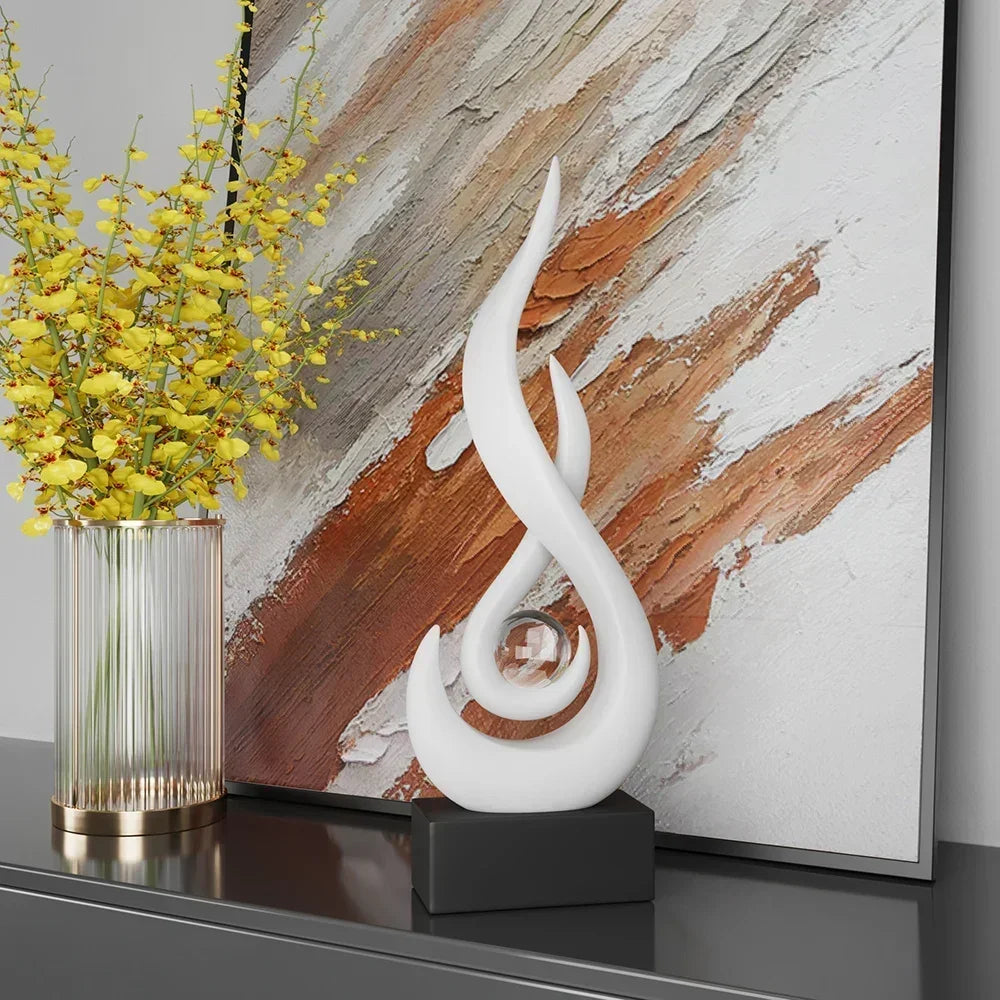 Abstract Ceramic Sculpture for Home & Bookshelf Decor