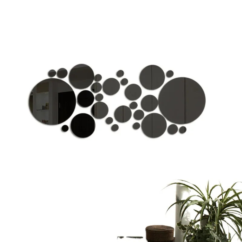 26 Piece 3D Acrylic Mirror Wall Stickers