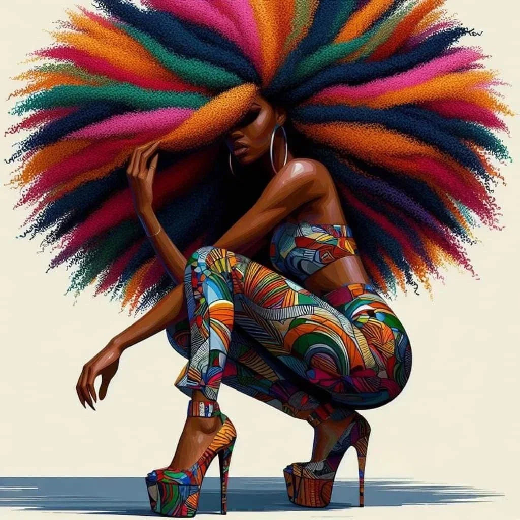 Abstract Big Hair Wall Art