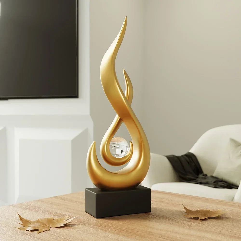 Abstract Ceramic Sculpture for Home & Bookshelf Decor