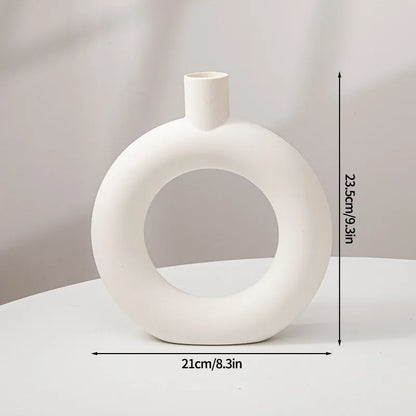 Nordic White Flower Vase for Table & Home Decor