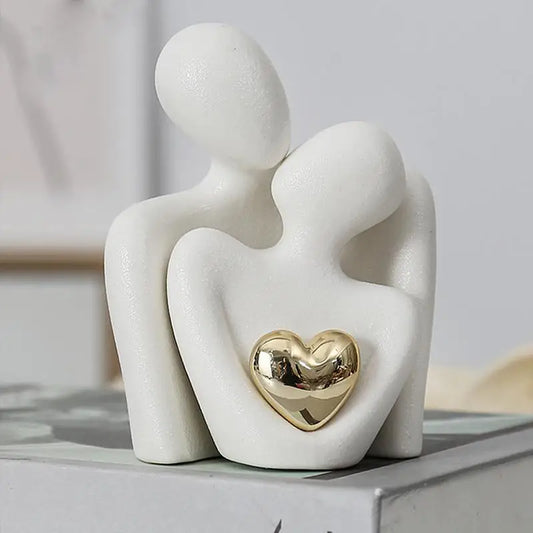 Nordic Abstract Couple Statue for Modern Home Decor