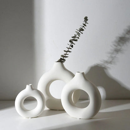 Nordic White Flower Vase for Table & Home Decor