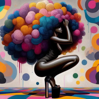 Abstract Big Hair Wall Art