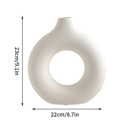 Nordic White Flower Vase for Table & Home Decor