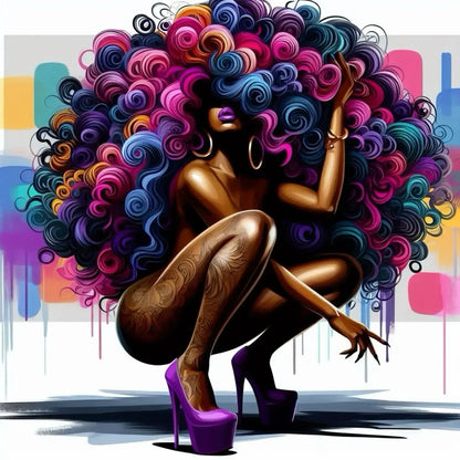 Abstract Big Hair Wall Art