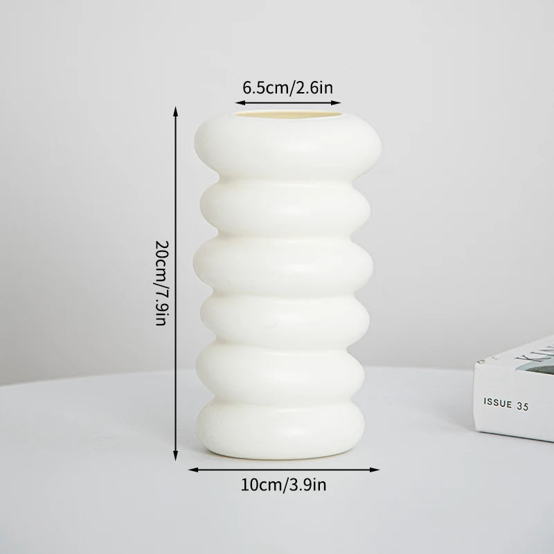 Nordic White Flower Vase for Table & Home Decor