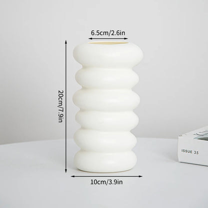 Nordic White Flower Vase for Table & Home Decor