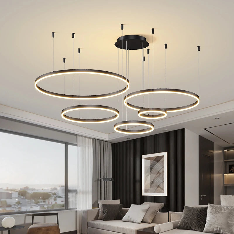 Modern LED Circular Ring Ceiling Chandelier