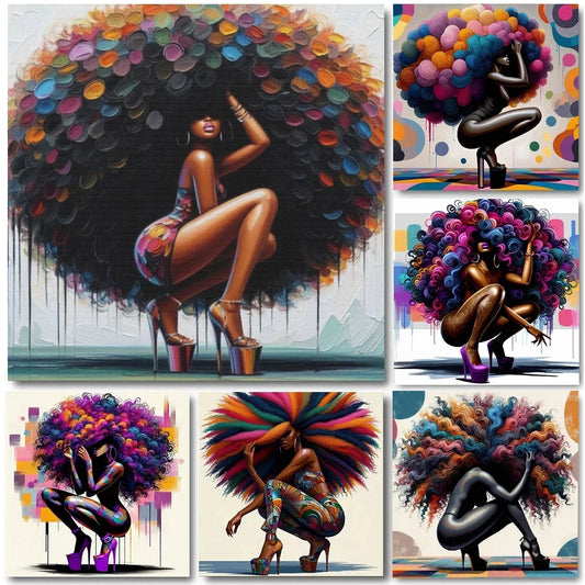 Abstract Big Hair Wall Art