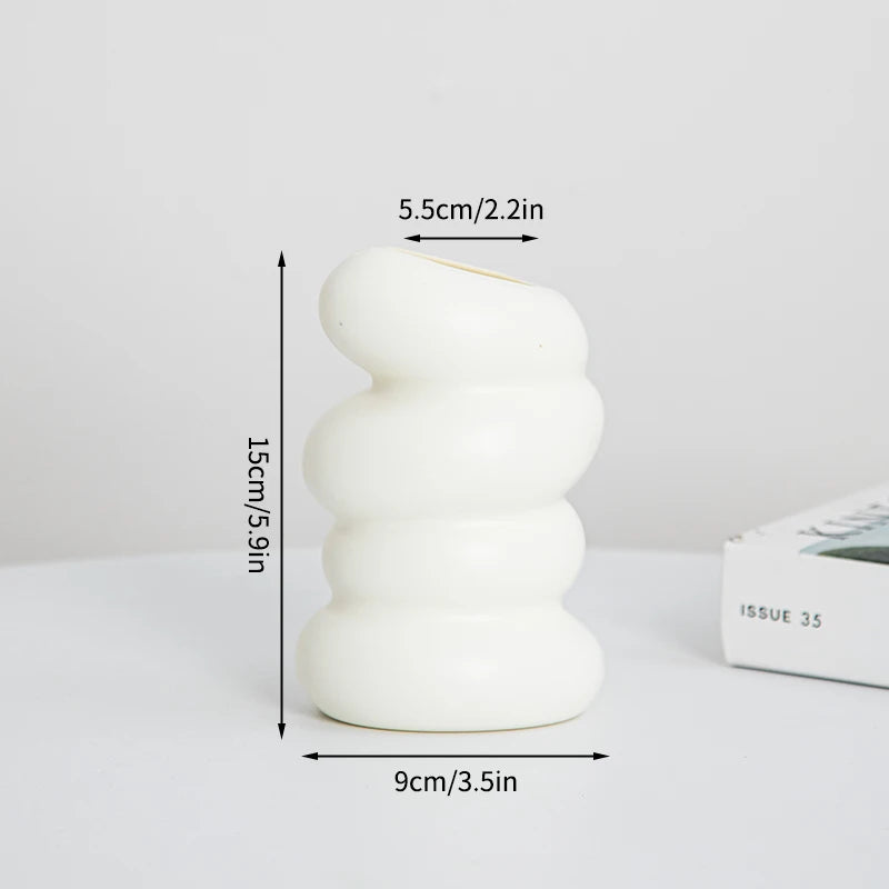 Nordic White Flower Vase for Table & Home Decor