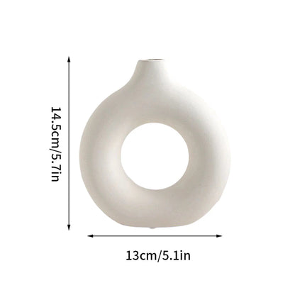 Nordic White Flower Vase for Table & Home Decor