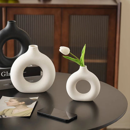 Nordic White Flower Vase for Table & Home Decor