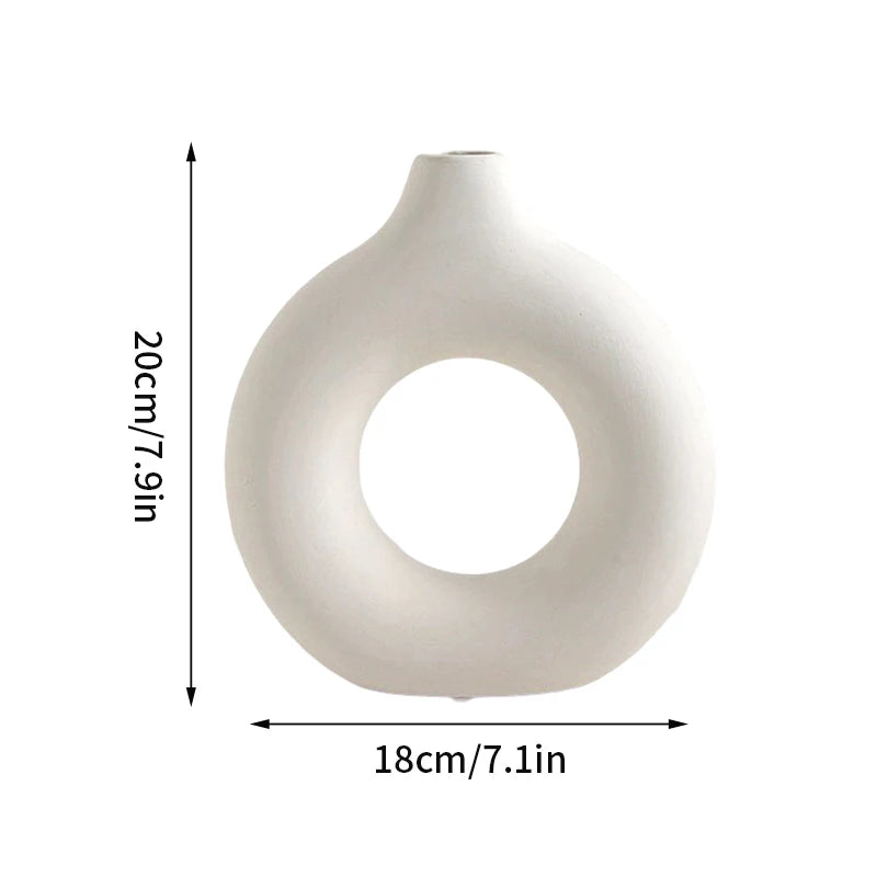 Nordic White Flower Vase for Table & Home Decor