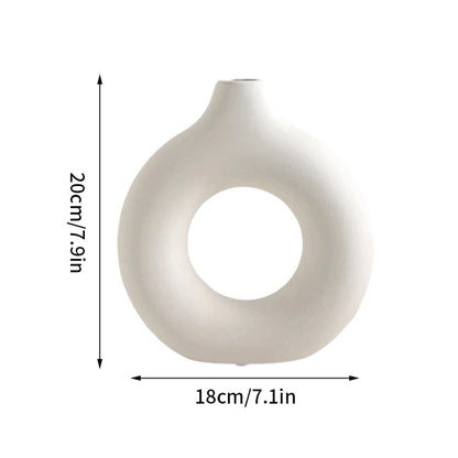 Nordic White Flower Vase for Table & Home Decor